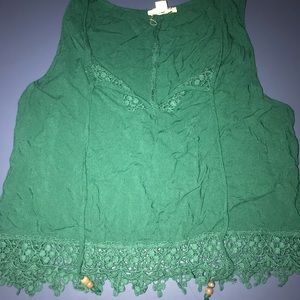 LA HEARTS LACEY GREEN CROP TOP